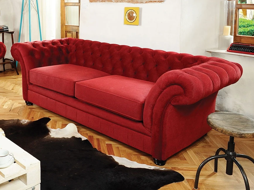 London Chesterfield háromszemélyes ágyazható kanapé 37