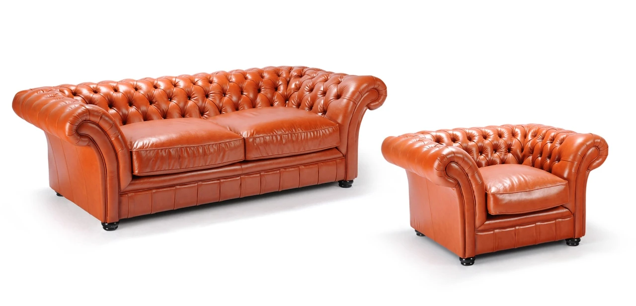 London Chesterfield háromszemélyes, ágyazható kanapé felfújható matraccal 37