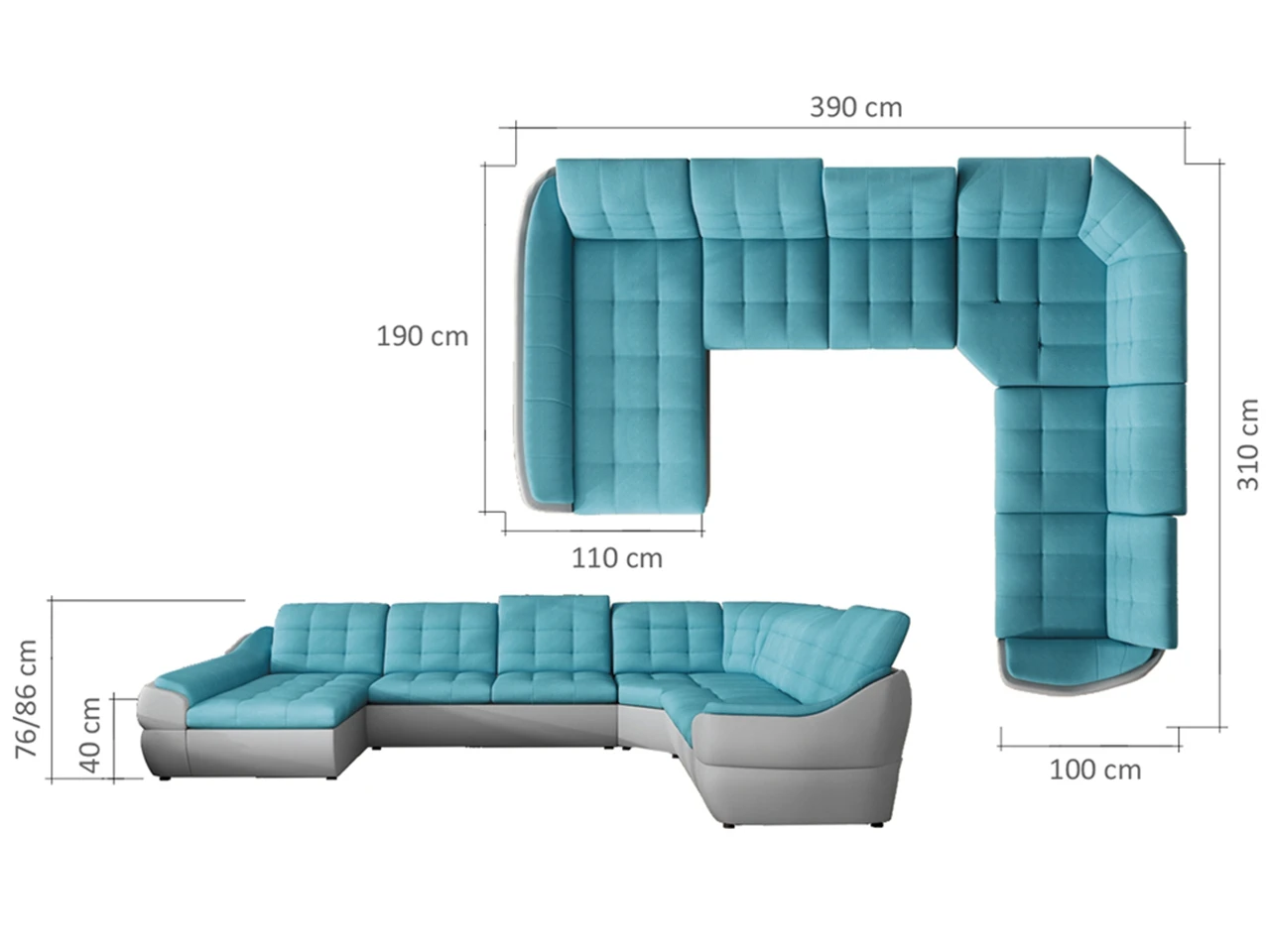 Infinity XL "U" alakú ülőgarnitúra
