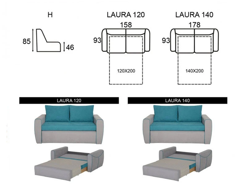 Laura 120 - 10 kanapé