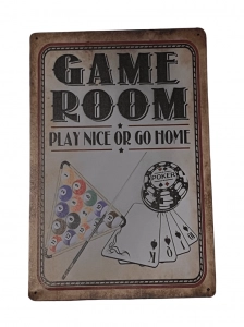 Game Room fém tábla