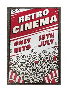 Retro Cinema fém tábla
