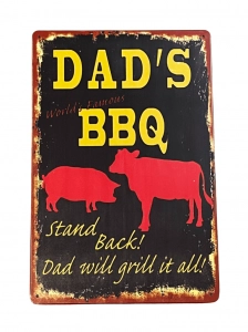 Dad's BBQ fém tábla