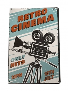 Retro Cinema fém tábla