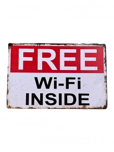 Free Wi-Fi Inside fém tábla