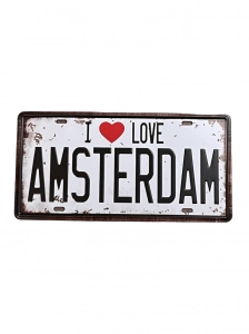 I Love Amsterdam fém tábla