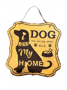 I Love my Home - Dog fém tábla