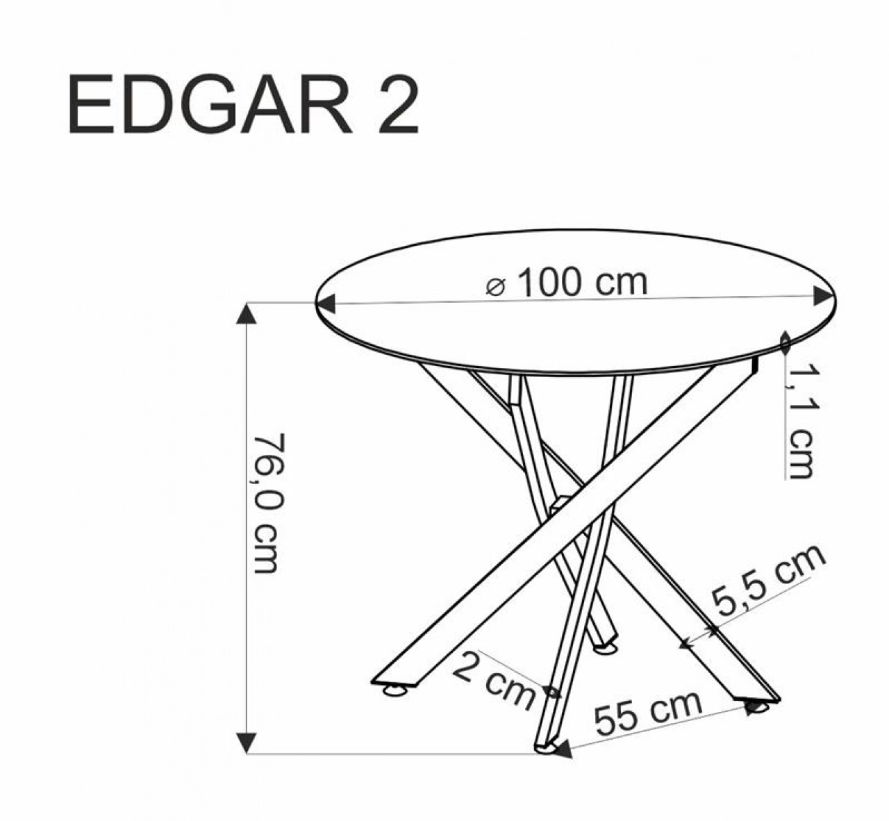 Edgar 2 étkezőasztal (fehér) -25