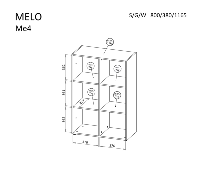 Melo ME4 álló polc -14