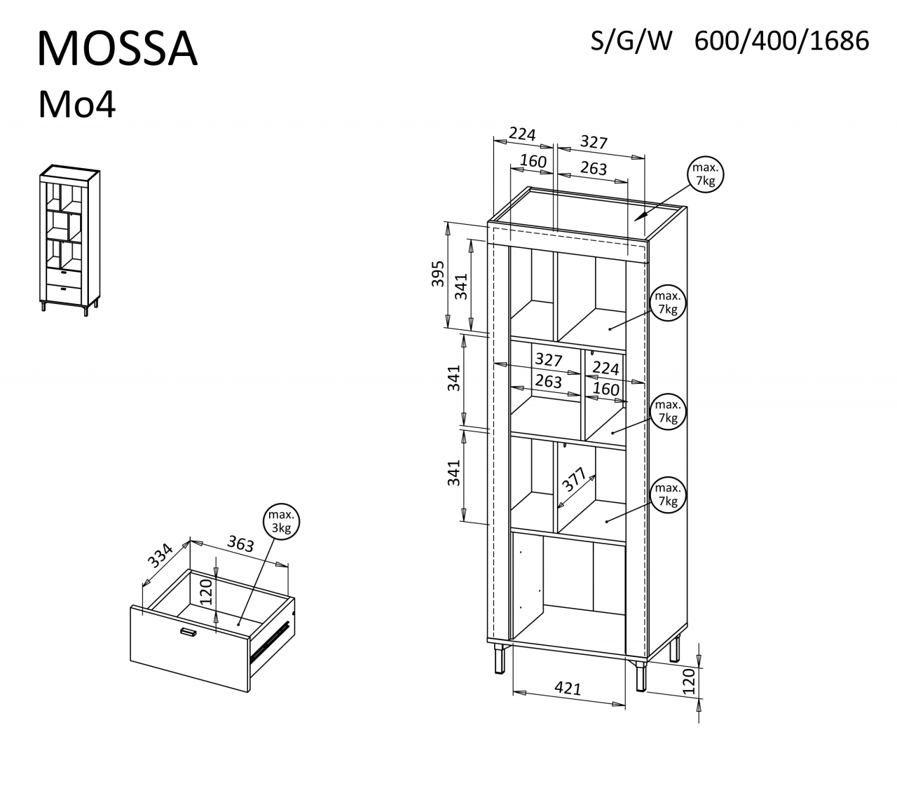 Mossa MO4 Polcos szekrény-14